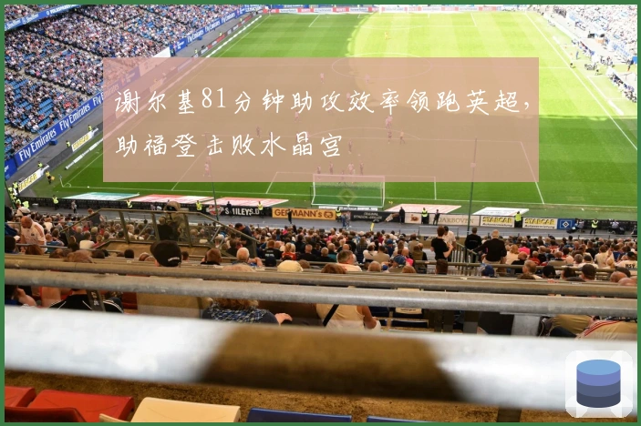 谢尔基81分钟助攻效率领跑英超，助福登击败水晶宫
